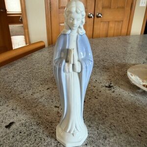 Lefton China Hand Painted Porcelain Figurine Base - White with Red/Gold Label